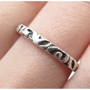 SILPADA Sterling Silver Vintage Ornate Oxidized Stackable Band Ring Size 9